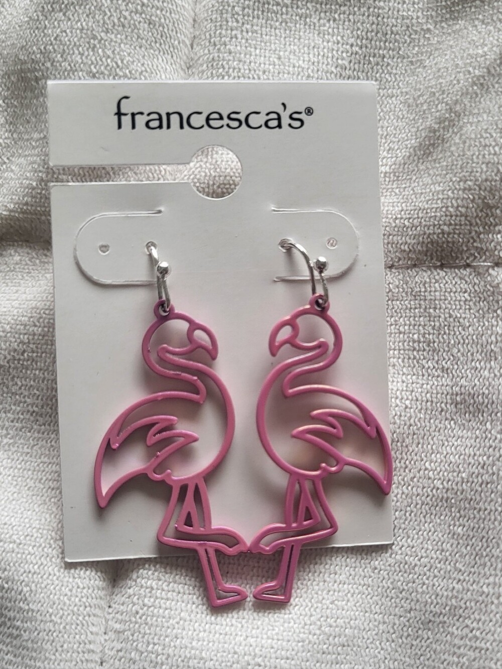 Francesca's Collections Pink Flamingo Dangle Earrings